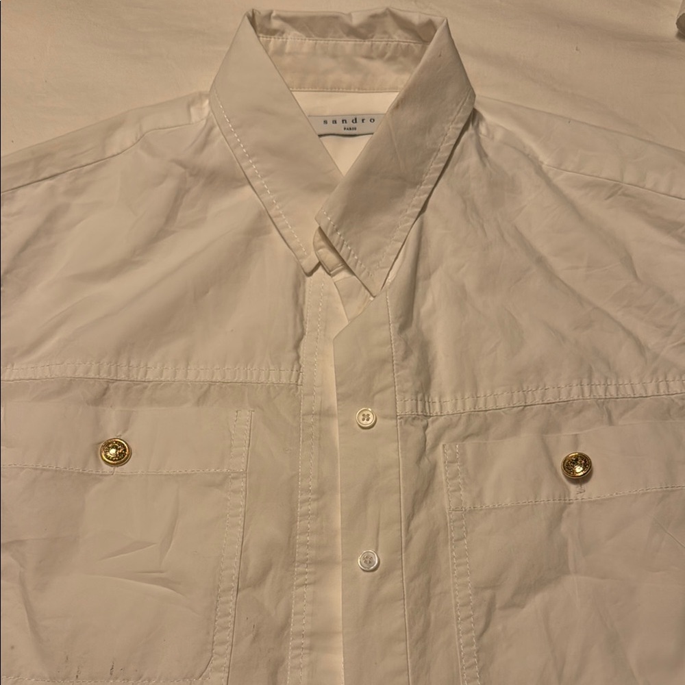 Sandro White Button-Up Shirt